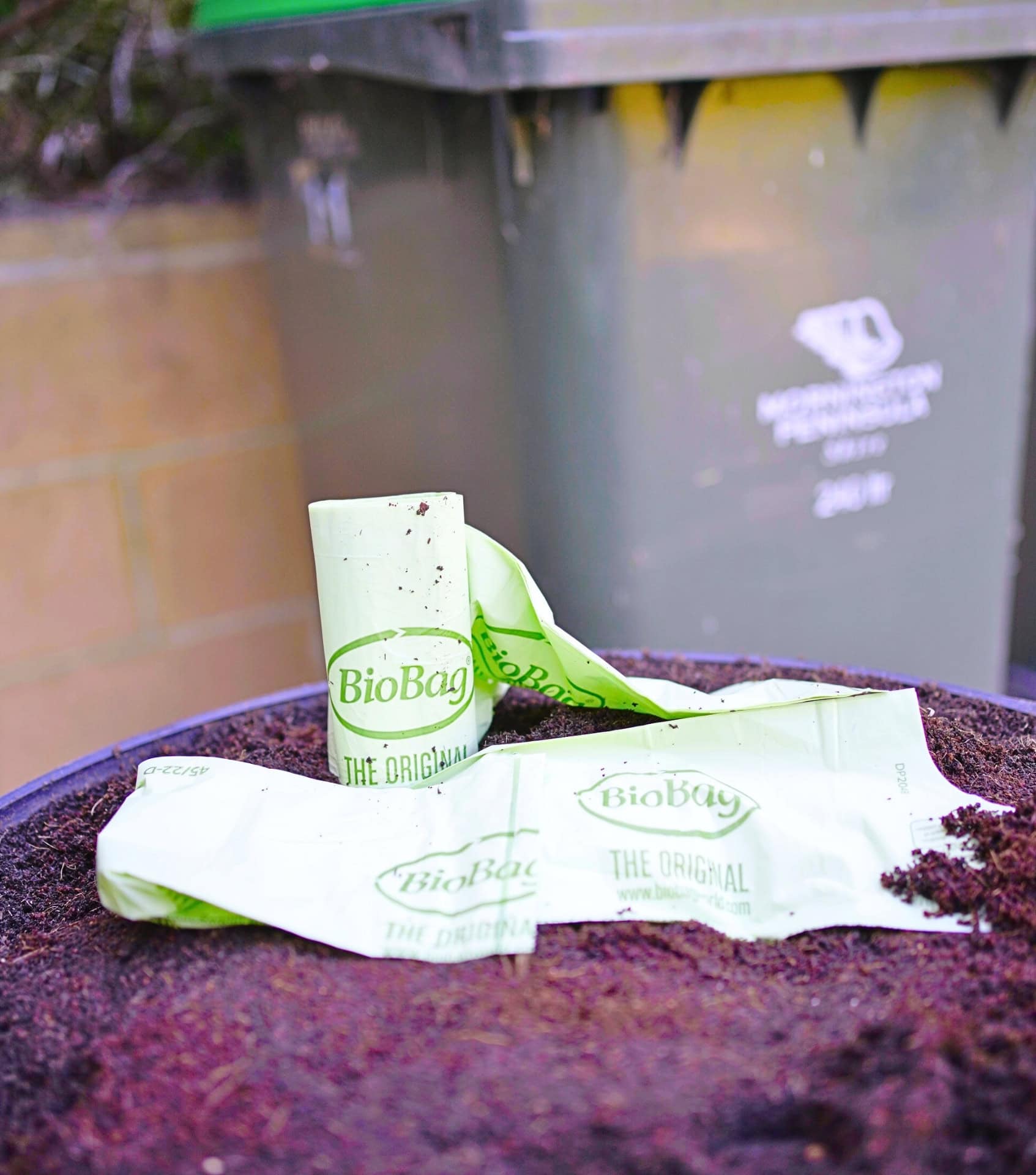 BioBag compostable pet waste bags made from plant-based materials, an eco-friendly alternative to plastic pet products.