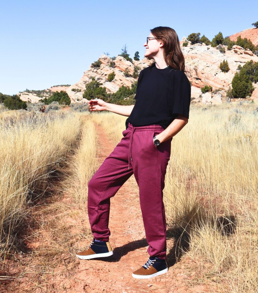 Womens Light Organic Cotton Interlock Sweatpants Dusty Orange