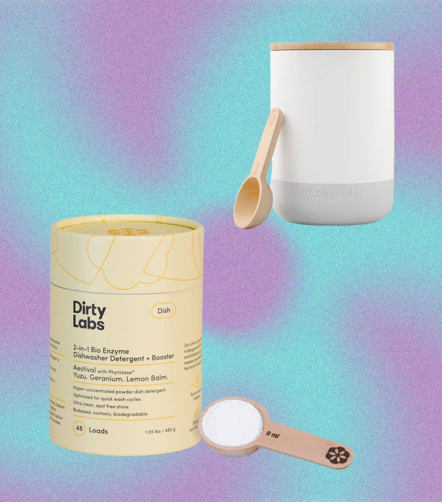 Image by Sustainable Jungle & Dirty Labs (sustainable dishwasher powder)