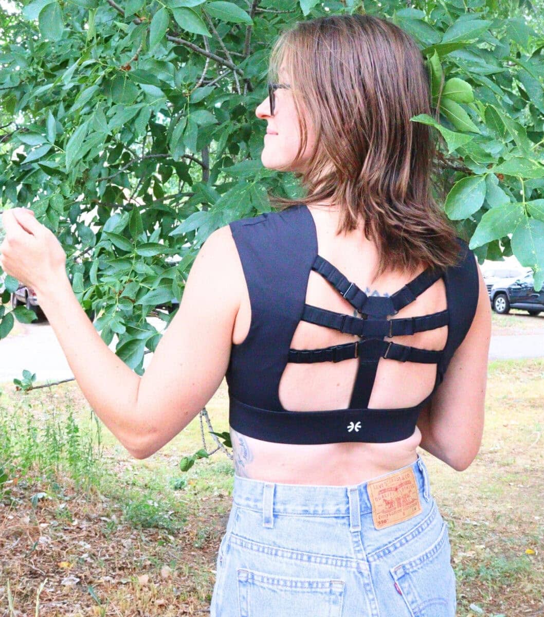 Eco Sports Bra, Hand-Painted Designs, Red Lilies main image 0