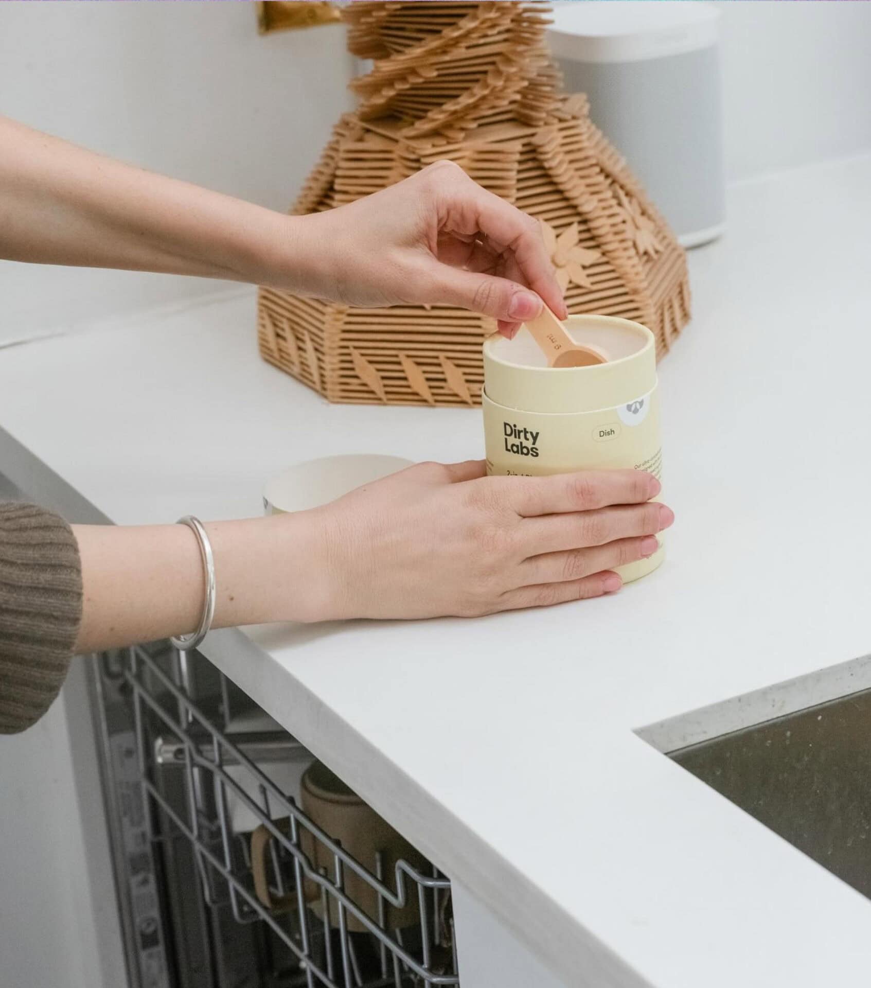 Image by Dirty Labs (best plastic free dishwasher detergent)