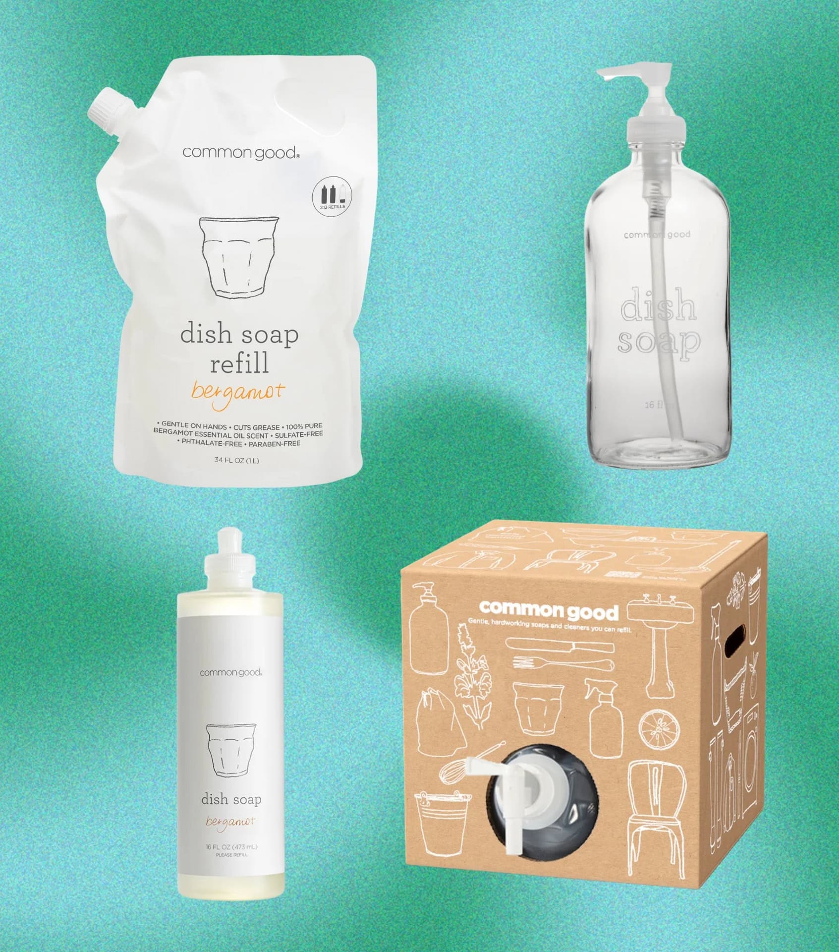 Image by Sustainable Jungle & Common Good (non toxic dishwashing liquid)