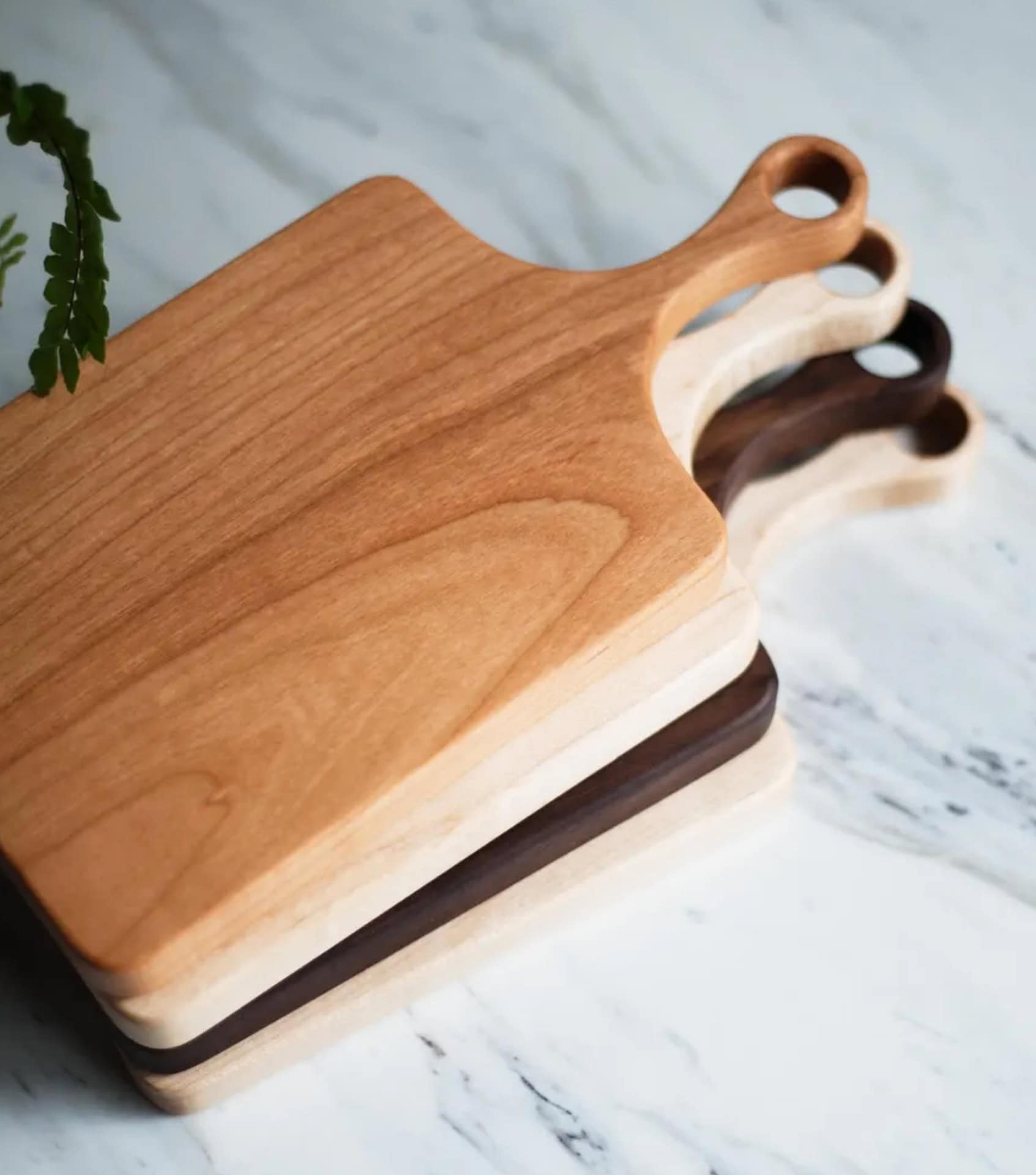 Adirondack Kitchen handmade wooden cutting boards in cherry, maple, and walnut finished with beeswax and coconut oil