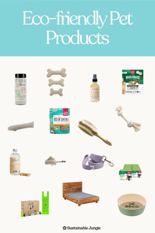 Our updated guide to eco-friendly pet products covers compostable dog toys, human-grade pet food from The Honest Kitchen, organic dog beds by Avocado, natural flea protection by Butterfly & Bee, compostable poop bags by Give A Sh!t, recycled Beco bowls, and bamboo pet brushes. All researched and many personally tested.